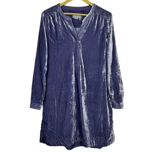 Anthropologie Crushed Velvet Tunic Dress Size S Purple Boho Grunge Whimsigoth